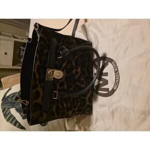 Michael Kors Hamilton Leopard Calf Hair Bag